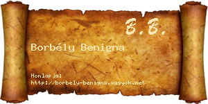 Borbély Benigna névjegykártya